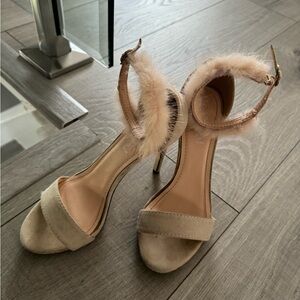Women's faux fur heels
